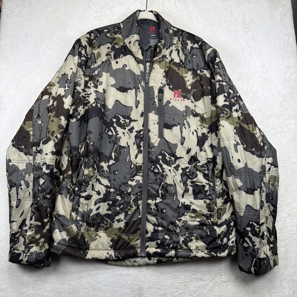 Killik Hunting Jacket Men's L Veil Camo Full Zip Water Resistant Outdoor